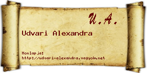 Udvari Alexandra névjegykártya